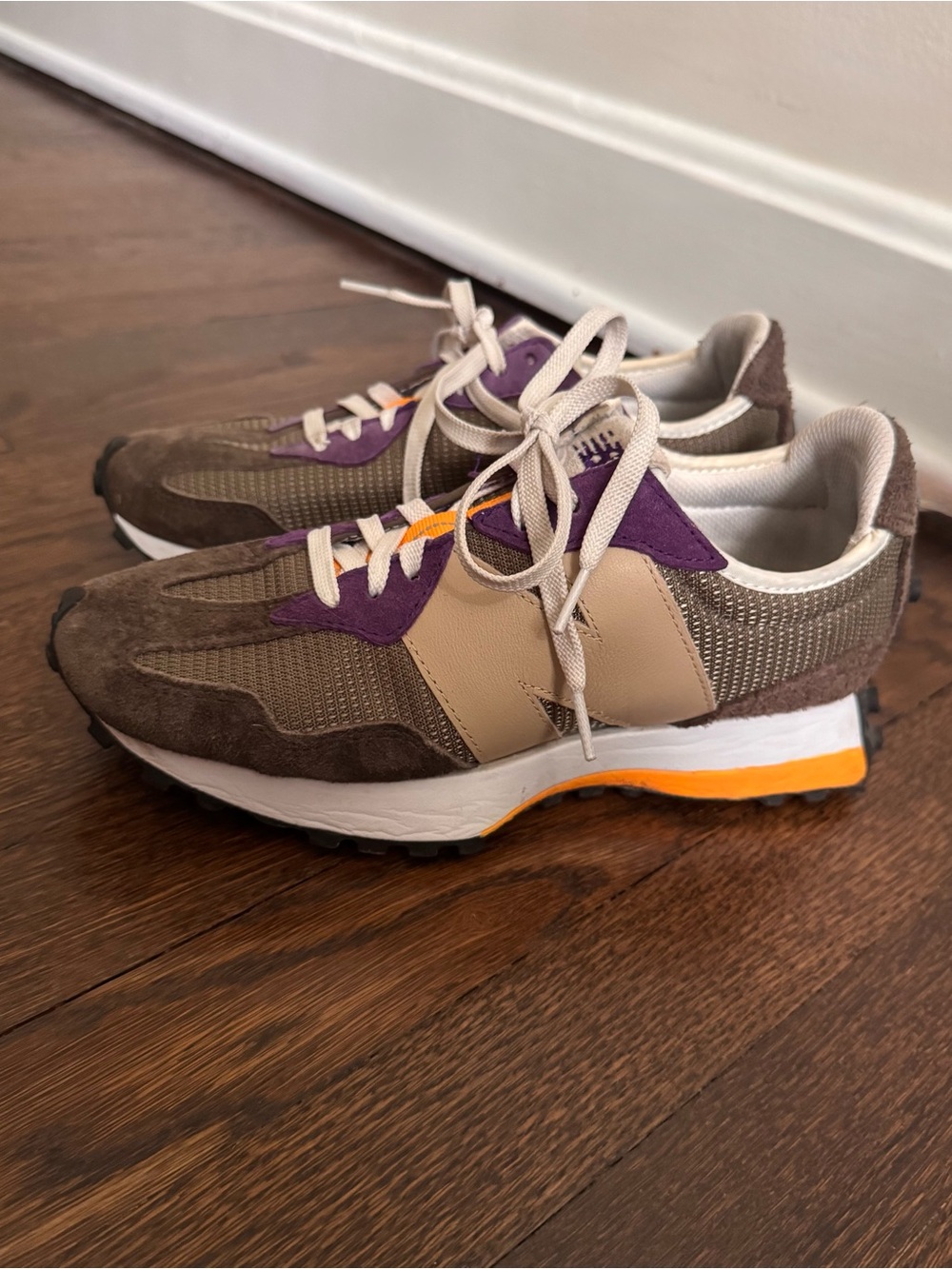 327 New Balance Women's Casual Runner Sneakers in Brown and Purple - Neutral Sty